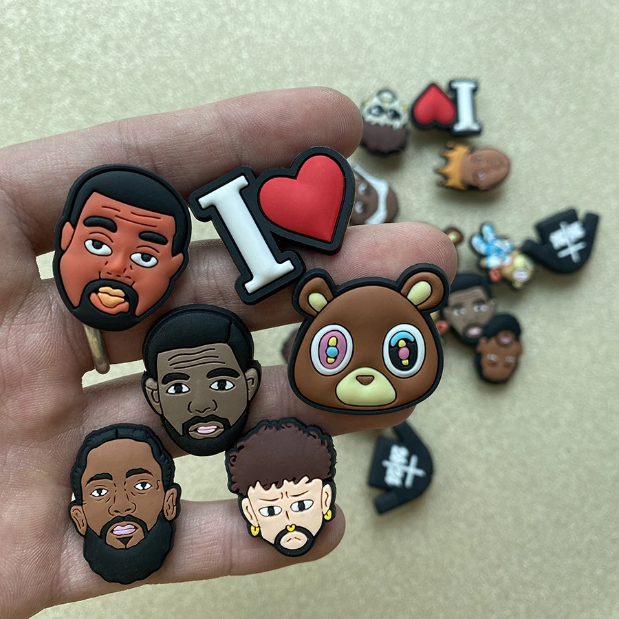Hip Hop Music Inspired Celebrity Rapper Singer Croc Shoe Charms Decoration Accessories Pins Clog Sandals Dropshipping
