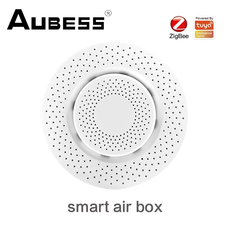 

Датчик воздуха Aubess Zigbee с датчиком температуры и влажности и формальдегида, 5 в 1