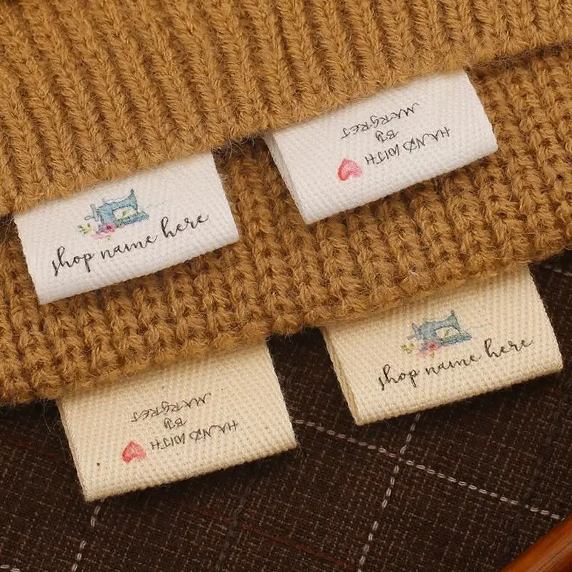 

30x50mm Cotton Twill，personalized brand organic cotton webbing label logo or text handmade,sewing label ,brand logo