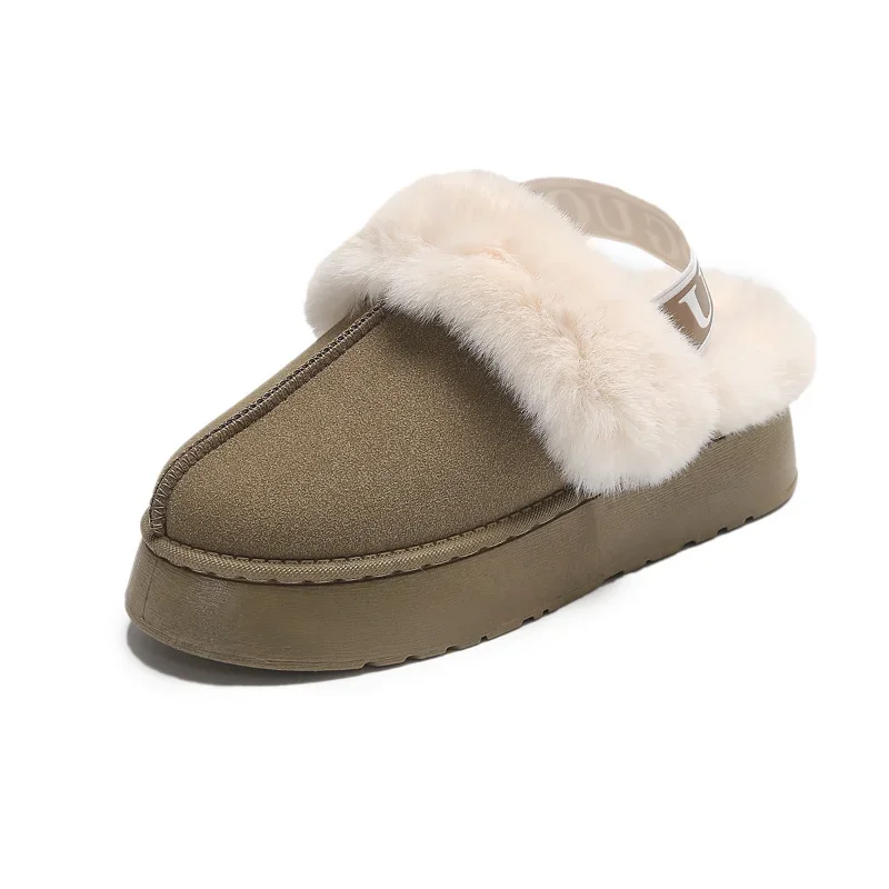 Женские плюшевые тапочки на толстой подошве