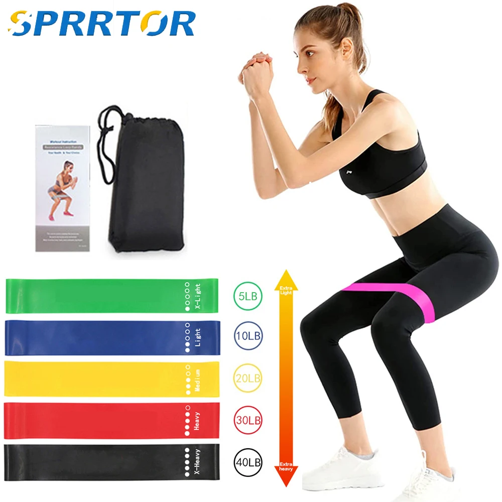 

5Pcs/Set Yoga Resistance Rubber Bands Expander Belt Bodybuilding Fitness Equipment Pilates Sport Training Workout Elastic Bands