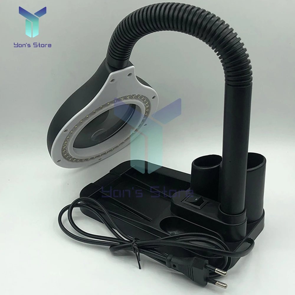 

5/10X Gooseneck Design Magnifier With LED Light Soldering Desk Charging Assisted Amplification Maintenance Reading Table Lamp