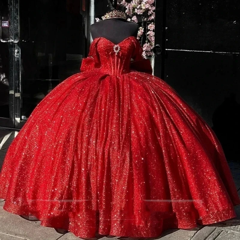 Фото Новинка 2024 года, платья Quinceanera, бальное платье Vestidos De 15, блестящие платья принцессы Золушки длиной до пола, вечерние платья по индивидуальному заказу №5