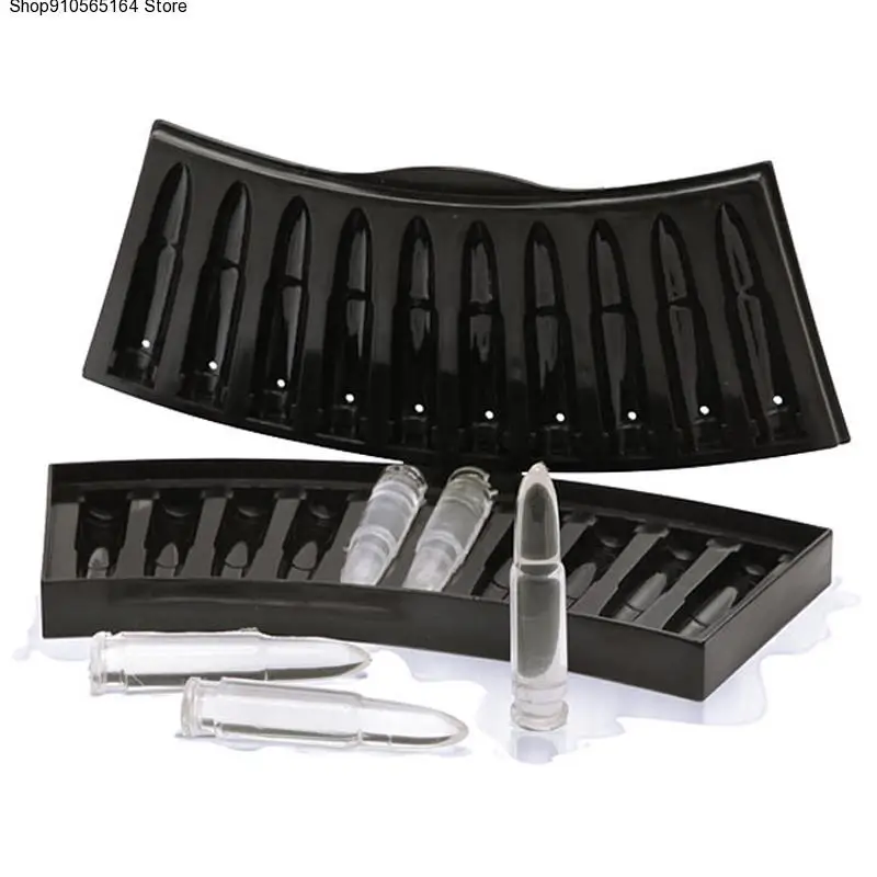 

10 Grids Silicone Ice Mold Bullet Shape Ice Tray DIY Ice Cream Maker Molds Drinking Bar Tool Kitchen Accessories