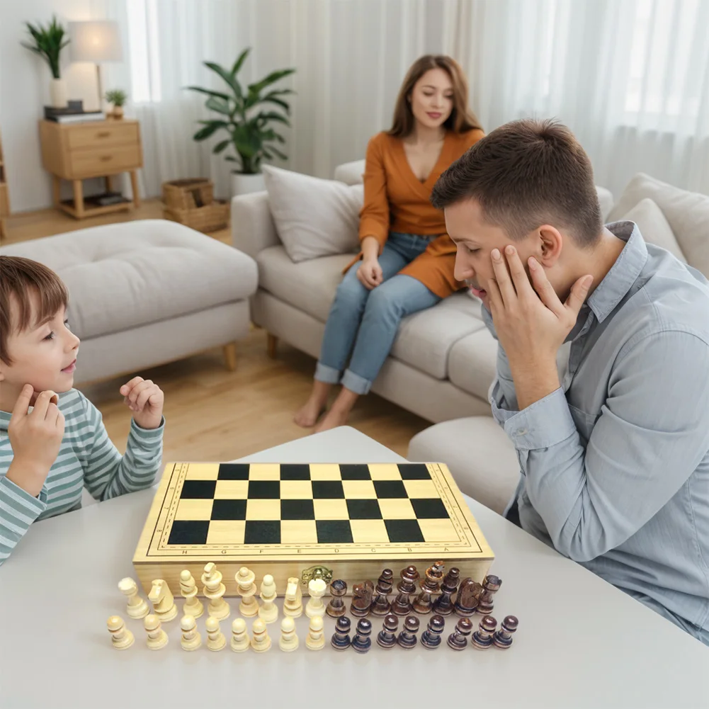 Деревянный складной магнитный международный шахматный набор настольная игра