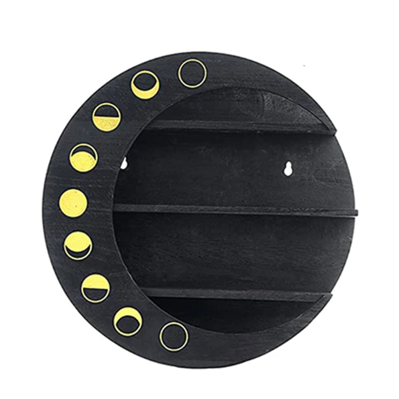 

Moon Shape Wall Shelf 3 Tier Crescent Phase Display Shelves Wall Decor Hanging Storage for Living Room Bedroom Makeup