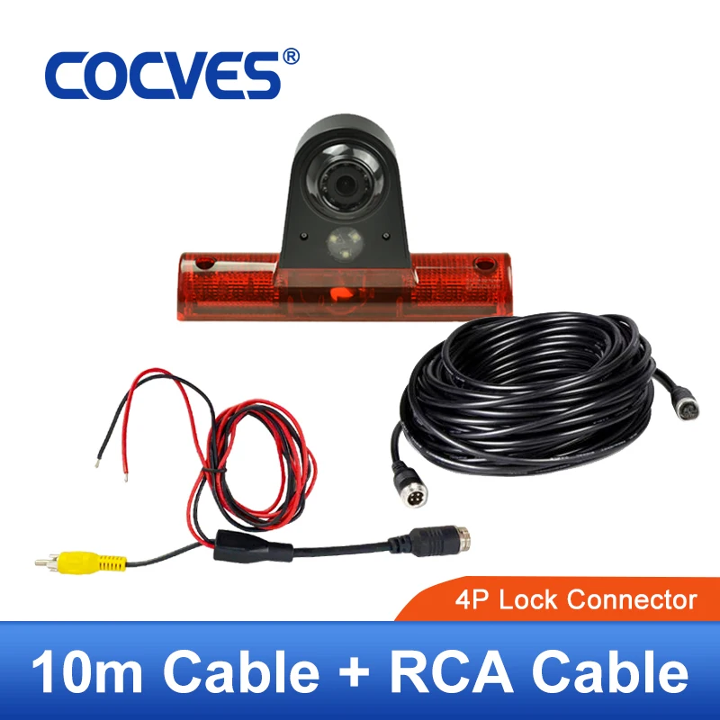 

COCVES Backup Brake Light Reversing Rear View Camera For Universal Van HD Night Vision IP69K Waterproof Car Brake Light Camera