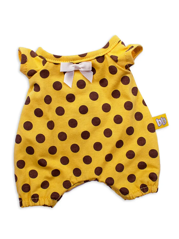 Одежда для Басика BABY 20 см. Комбинезон желтый в коричневый горох. BUDI BASA. OBB-065 |