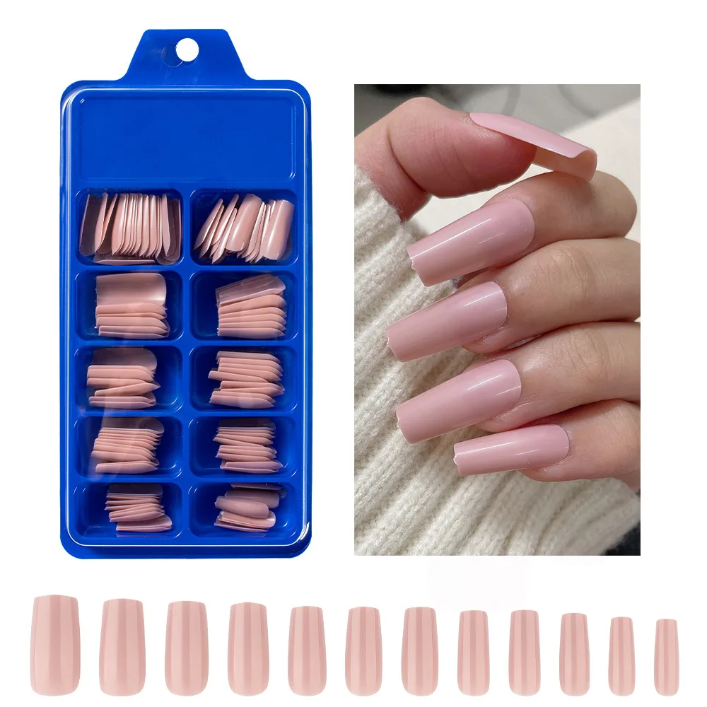 

120PCS Press On Nails Long Coffin Full Cover Color Glossy Ballerina Fake Nails Acrylic False Nail Tips for Women Girls Nail Art