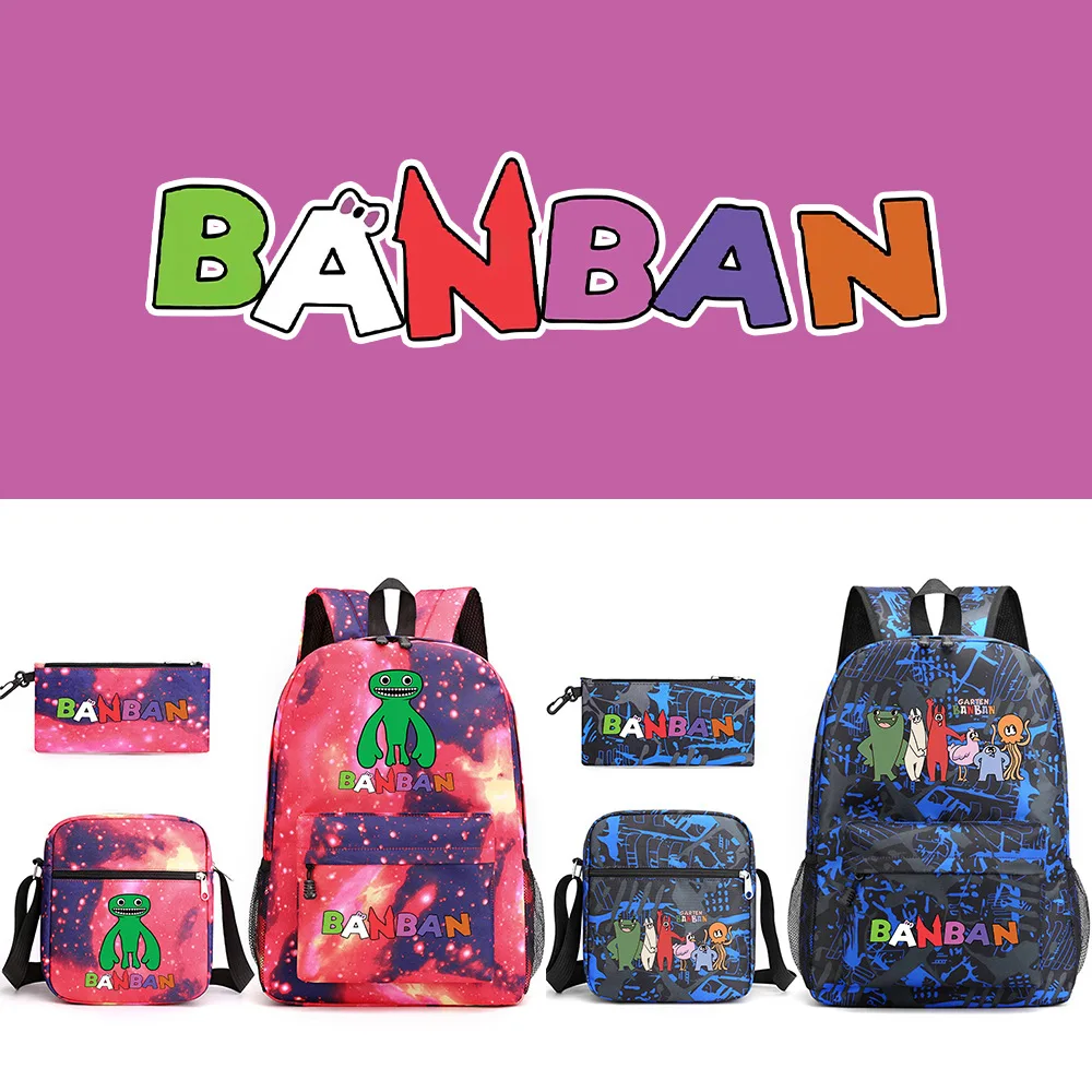 

Школьный ранец Garten of Banban из трех предметов, детский школьный рюкзак для мальчиков и девочек, осветляющие плечи на молнии