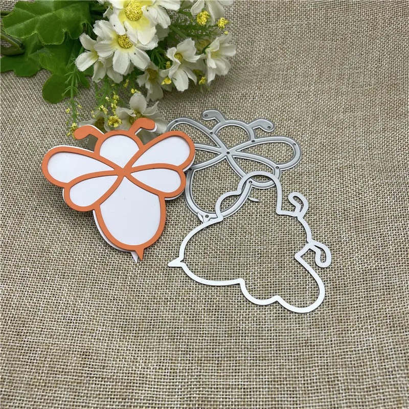 

Bee shake frame Metal cutting dies mold Round hole label tag Scrapbook paper craft knife mould blade punch stencils dies