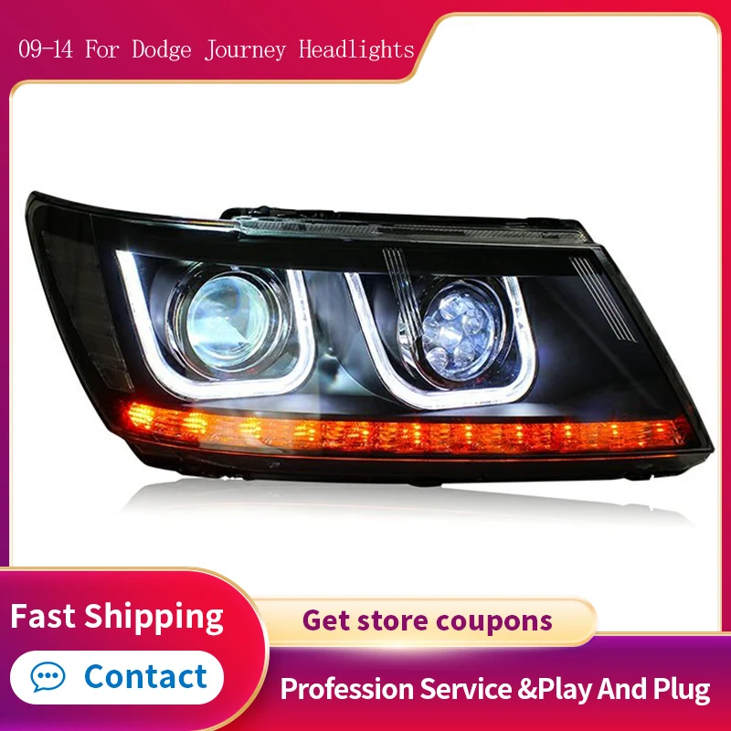 

Car Styling for Dodge Journey LED Headlight 2009-2014 JCUV Head Lamp Drl Projector Lens Automotive
