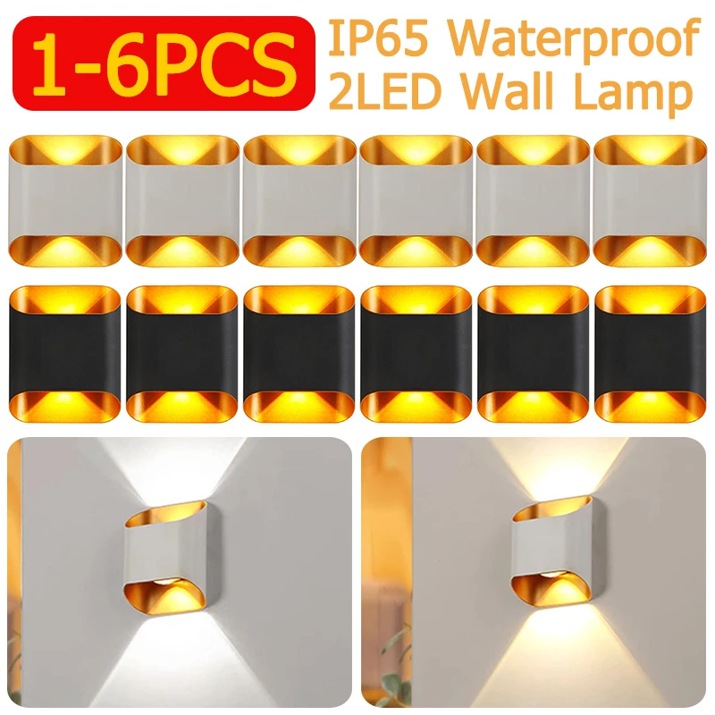 

1-6 шт., настенные светильники, 2 светодиода, IP65