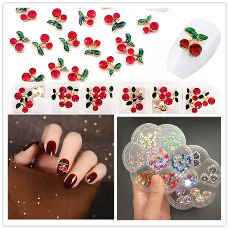 

20pcs/30pcs/60pcs Alloy Zircon Nail Charms Mix Style Crystal Gem Nail Supplies 3D Acrylic Flower Nails Parts Decoratio Accessory