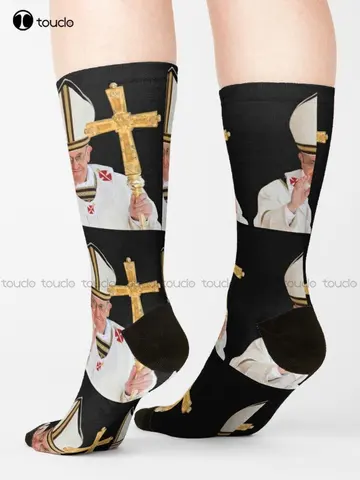 Носки мужские тонкие, тонкие с иконами православной иконы, с изображением Иисуса Христа, папы Френсиса, подарок на Рождество и новый год, забавная уличная одежда