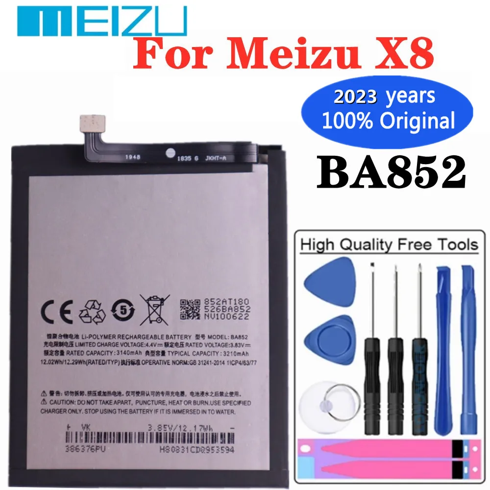 

2023 год, высококачественный оригинальный аккумулятор для Meizu X8 3300 мАч BA852, запасная батарея для телефона