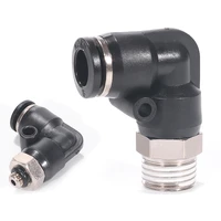 black pl pneumatic quick connector 4 6 8 10 12mm hose fitting male thread 18 14 38 12 bsp elbow plug in quick connector