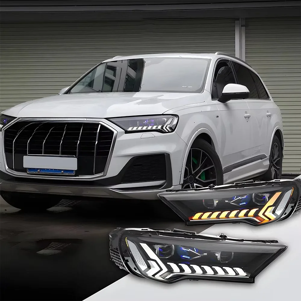 Для Audi Q7 2016-2022: Комплект фар с LED-проекторами, эффектом запуска и стильным дизайном. Аксессуары для автомобиля. (art.: 3920d96bd74be) - 3920d96bd74be