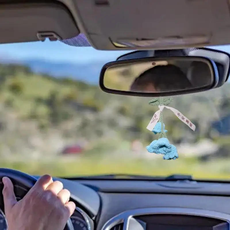 Цветочный автомобильный орнамент вязаный кулон в виде лилии стекло заднего вида