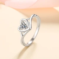 heart diamond promise ring for women vvs d color moissanite engagement rings sterling silver wedding jewelry gift include box