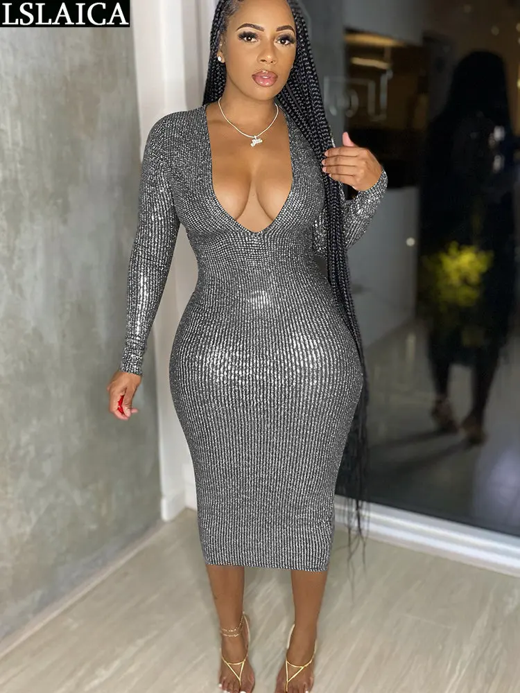 

Платья для женщин, облегающие, Роскошные, позолоченные, Коктейльные, с глубоким v-образным вырезом, элегантные, вечерние, сексуальные, женски...