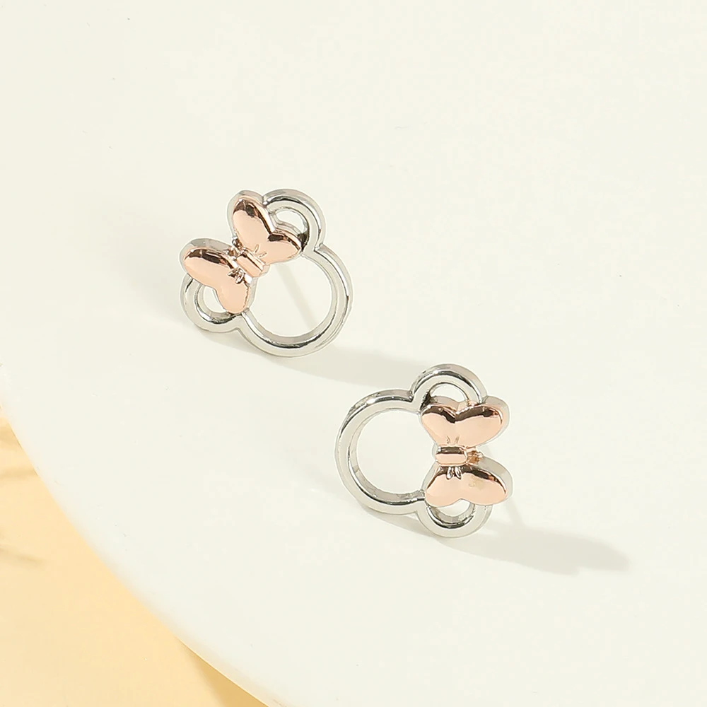 

Disney Mickey Mouse Fashion Earring Women Minnie Stud Earrings Girl Charms Metallic Jewelry Dangle Accessories Kid Birthday Gift
