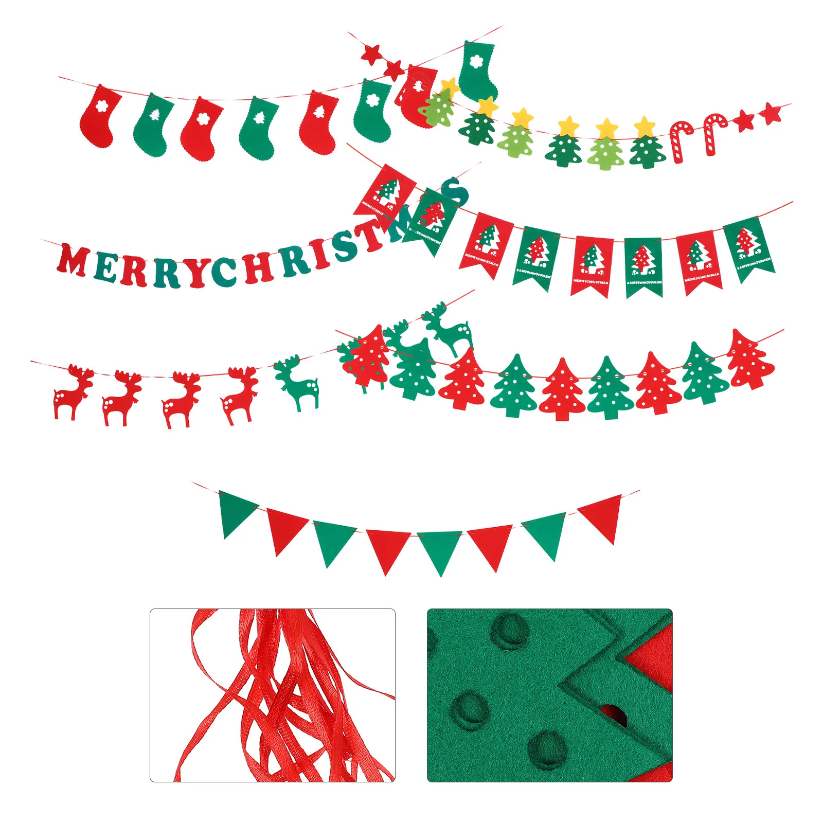 

7 Merry Christmas Felt Garland New Year Party Decor Christmas Banner Decor Holiday Party Bunting Banner