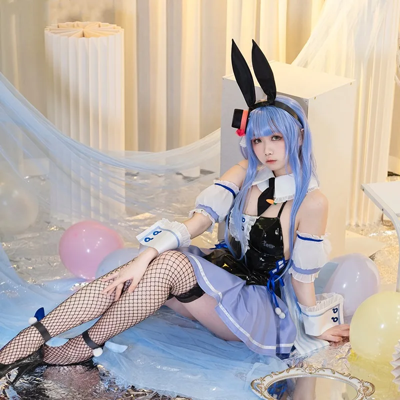 

Anime Role Usada Pekora Bunny Dress Vtuber Cosplay Game Costume Women Sexy Party Suit Halloween Carnival Uniforms Custom Made