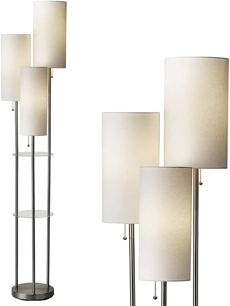 

Trio Floor Lamp, 68.00 x 14.00 x 11.70 inches, Brushed Steel