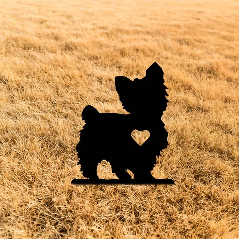 Милый железная садовая стойка с изображением собак металлический ярдовый знак