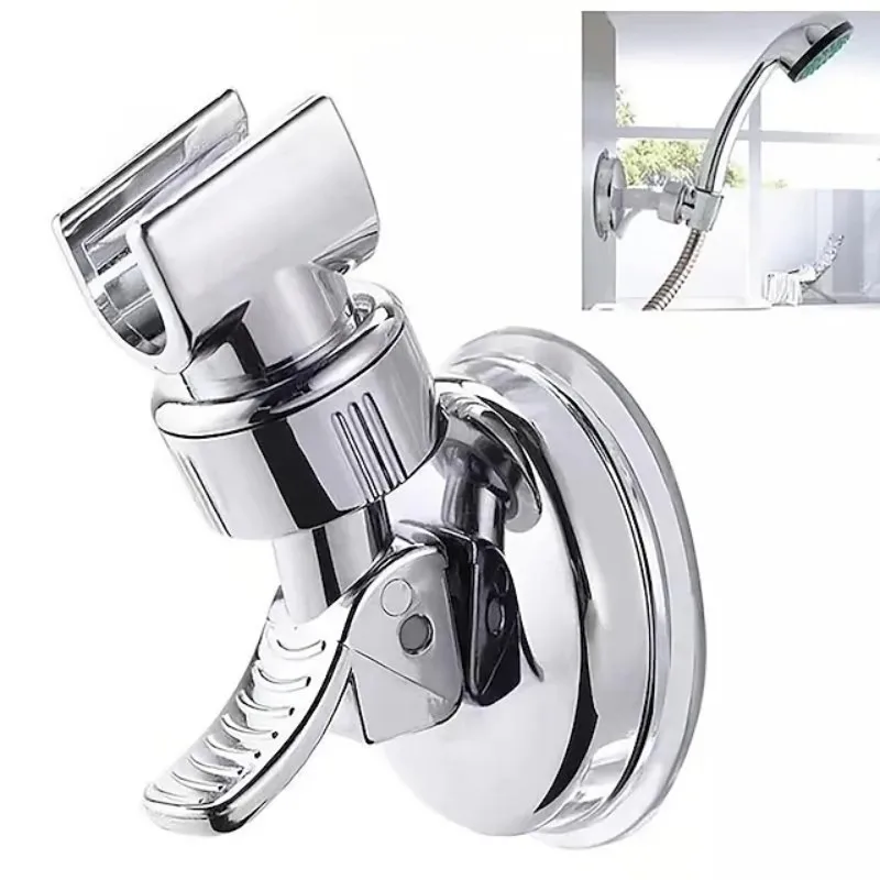 

Universal Adjustable Hand Shower Holder Suction Cup Holder Full Plating Shower Rail Head Holder Bathroom Bracket Stable Rotation