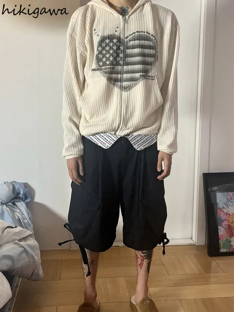 Y2k топы толстовки женские пальто с капюшоном принтом модный кардиган женская