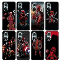 deadpool marvel heros phone case for honor x8 60 8x 9x 50 30i 21i 20 9a play nova 8i 9 se y60 magic4 pro lite silicone case