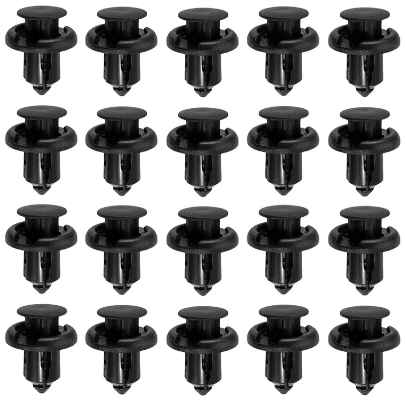 

10/20/50 шт., диаметр 8 мм, 8 мм, черный автомобильный бампер, дверная панель, подкрылок, зажимы, фиксатор, пластиковые автозастежки, заклепки, зажимы