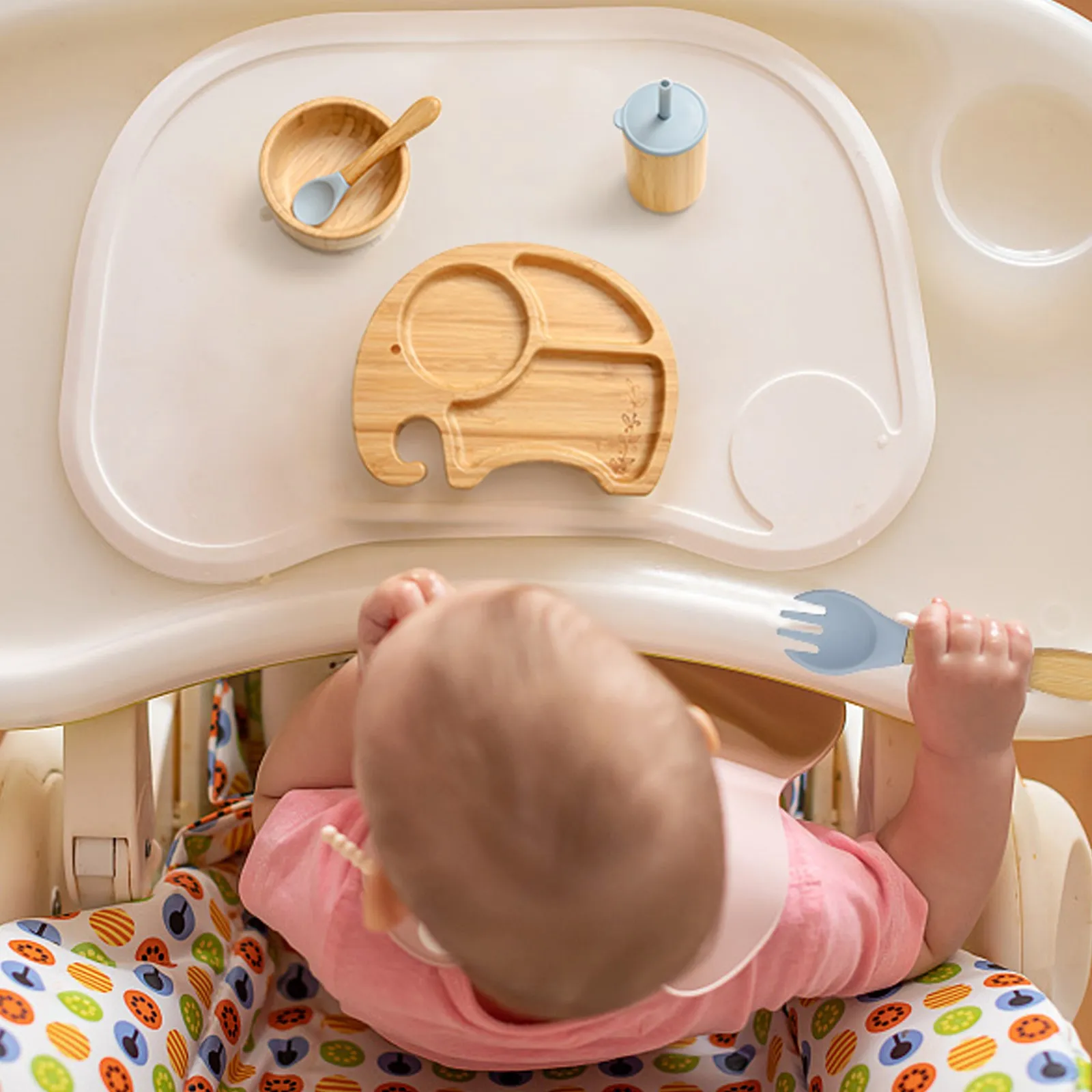 

Wooden Feeding Tableware Sets Kids Feeding Supplies Bamboo Dishes Bamboo Spoon Suction Cup Children Dinnerware Gift Set