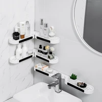 punch free bathroom revolving rack wall mounted shelves toilet multifunction washstand cosmetic storage organizer wall supplies