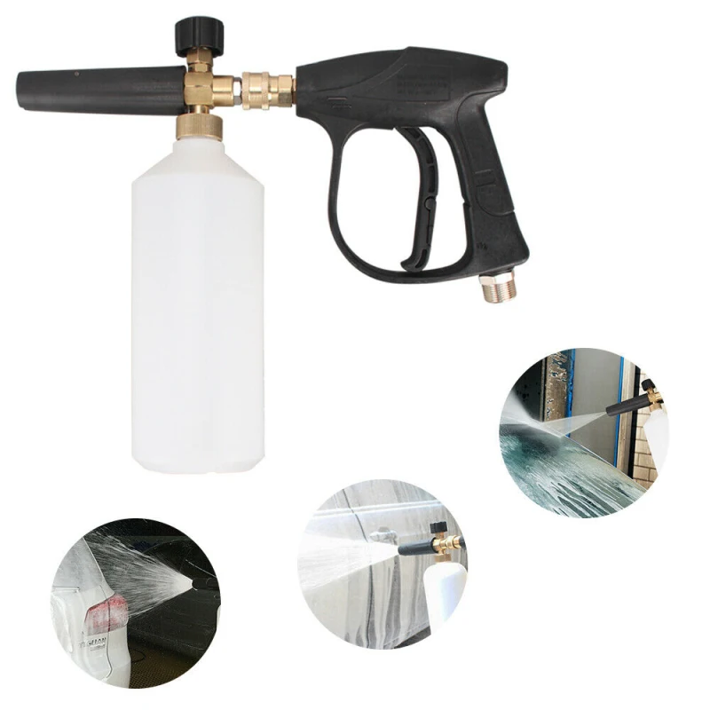 

High Pressure Water Spray Gun 1000ML Washing Machine Car Wash Machine Garden Watering Hose Nozzle Sprinkler Snow Foam Spray Gun