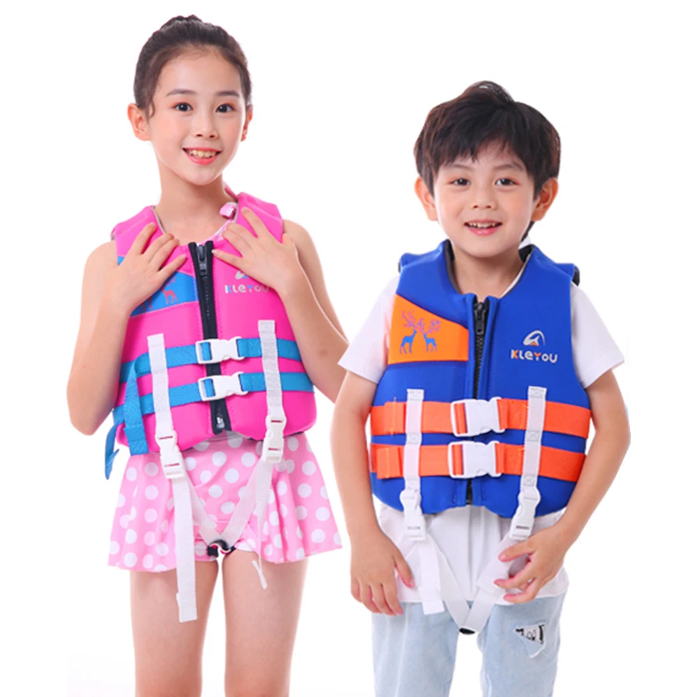 

2022 New Children's Life Jacket Neoprene Buoyancy Vest Professional Boys Girls Beginners Swimming Floating Surf Life Jackets