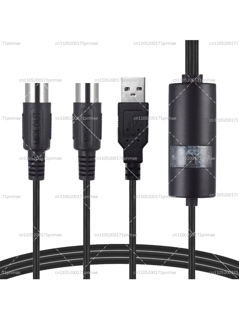 Фото 5-контактный USB MIDI-кабель-адаптер (вход/выход) для музыкальных клавиатур, DJ-оборудования, ПК-конвертеров №1