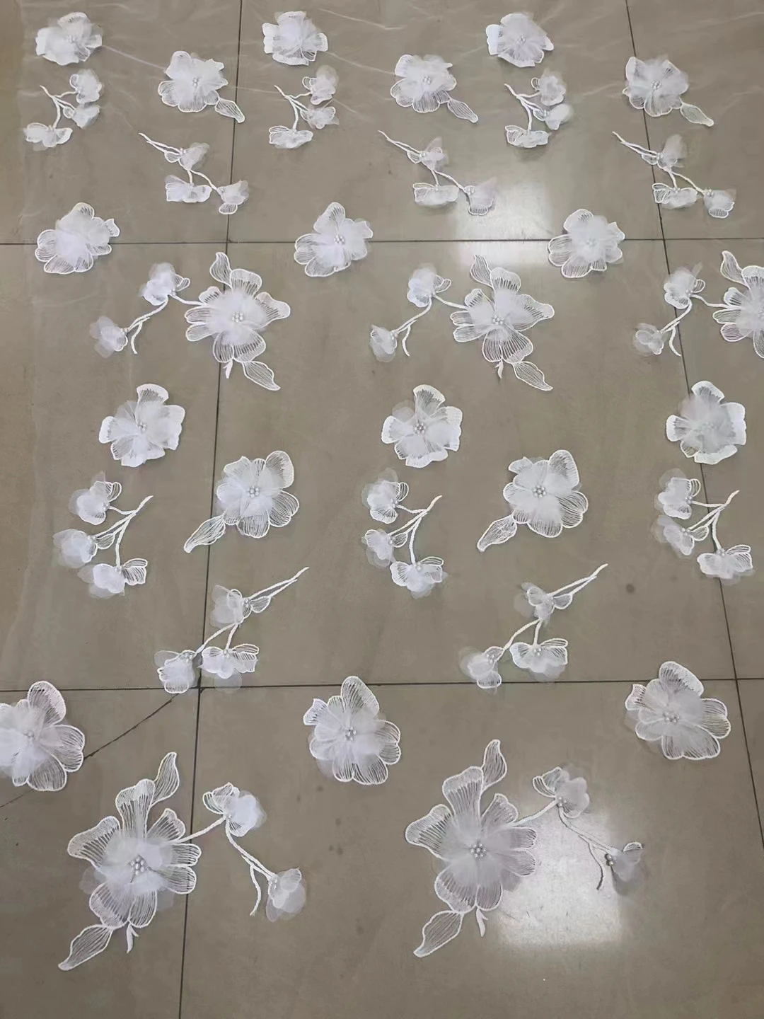 Справочный дизайн Африканское нигерийское 3D вышитое Тюлевое кружево