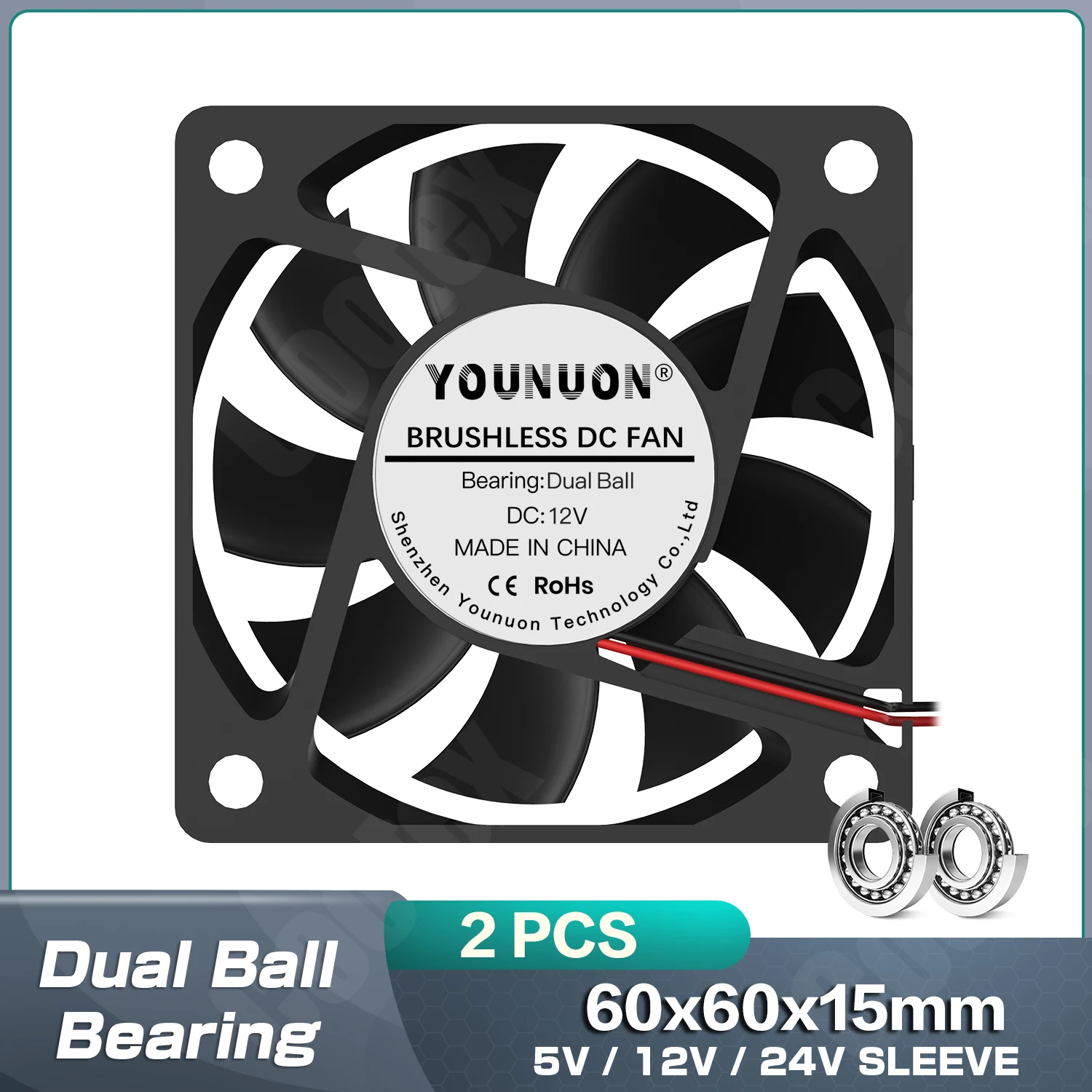 2 шт. 60 мм 5 в 12 В 24 В бесщеточный USB 2PIN 3PIN кулер постоянного тока 60x60x15 мм 6015 6 см для компьютера ПК чехол для охлаждения процессора