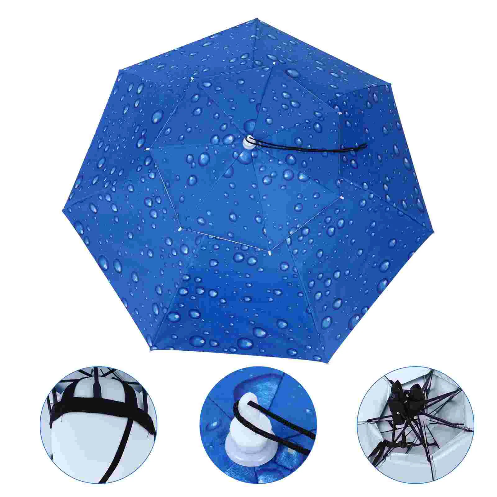 

Umbrella Hat Cap Rain Sun Head Folding Outdoor Hands Free Uv Headband Hats Beach Funny Headwear Protection Shading Gardening