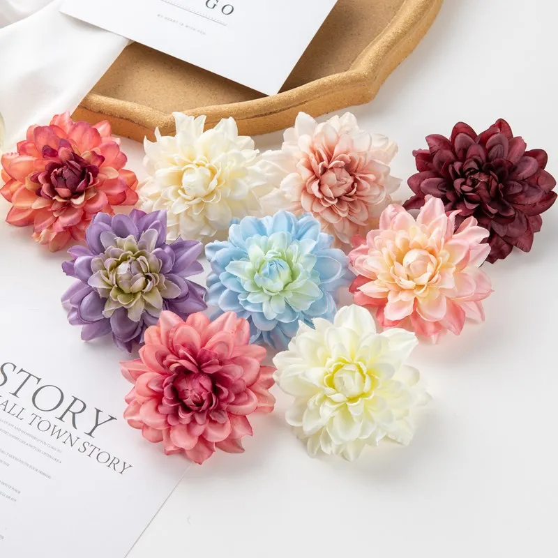 

10PC Artificial Flowers Dahlias Christmas Decorations for Home Room Wedding Outdoor Garden DIY Cake Gifts Candy Box Silk Gerbera