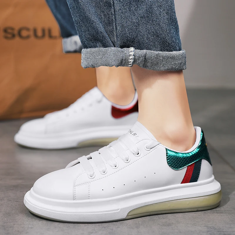 

Men Casual Sneakers Comfortable Platform Flat Leather Shoes Skateboard Sports Shoes Male Breathable Walking Trainers Loafers 39