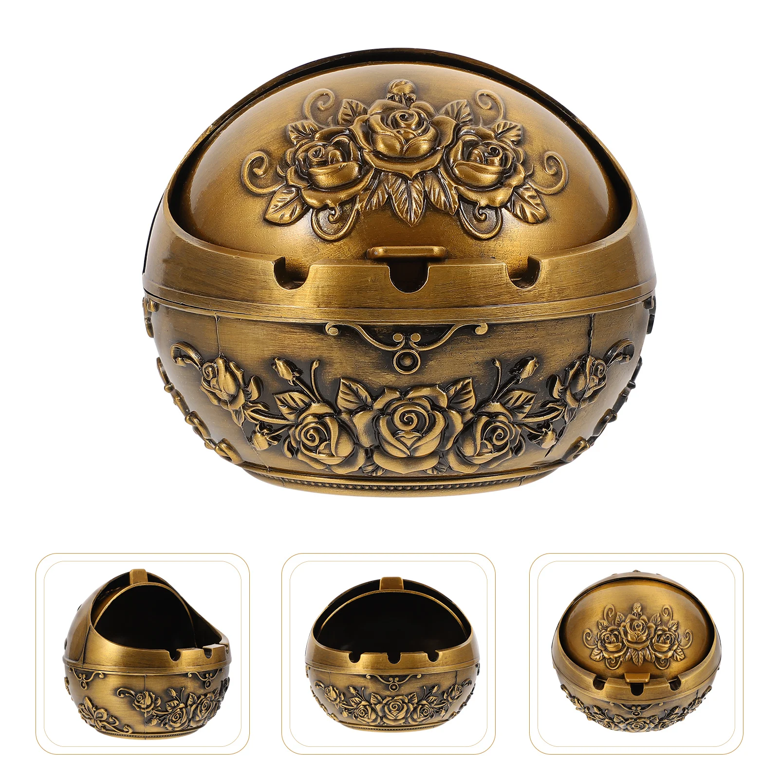 

1pc Creative Retro Style Ashtray Zinc Alloy Ashtray Lid Ashtray Adornment
