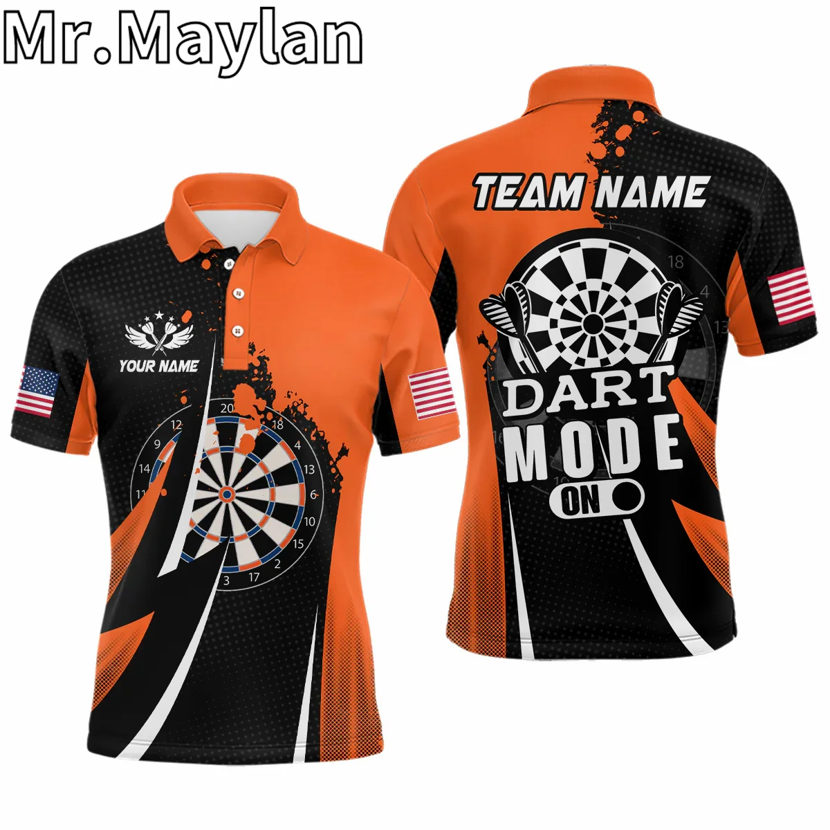 Зеленый и серый спортивный стиль 3D мужские дротики рубашка-поло рубашка для