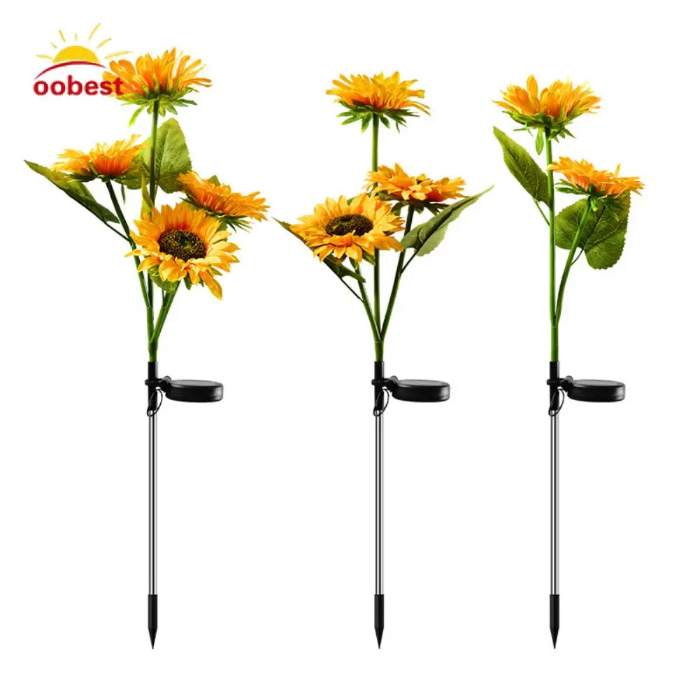 

Solar Sunflowers Outside Garden Lawn Light IP65 Waterproof Solar Flowers Pathway Light For Patio Yard Wedding Holiday Decoration