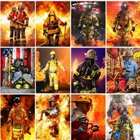 ruopoty 5d diamond painting new arrivals figure diy diamond mosaic full square round firemen kits embroidery decor for home