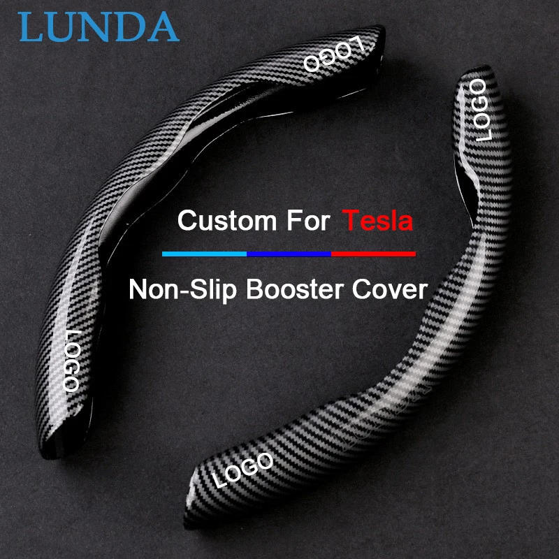 

1Pair Car Steering Wheel Cover 38cm Carbon Fiber Steering Wheel Booster For Tesla Model 3 Model X Model S Model Y Accessories