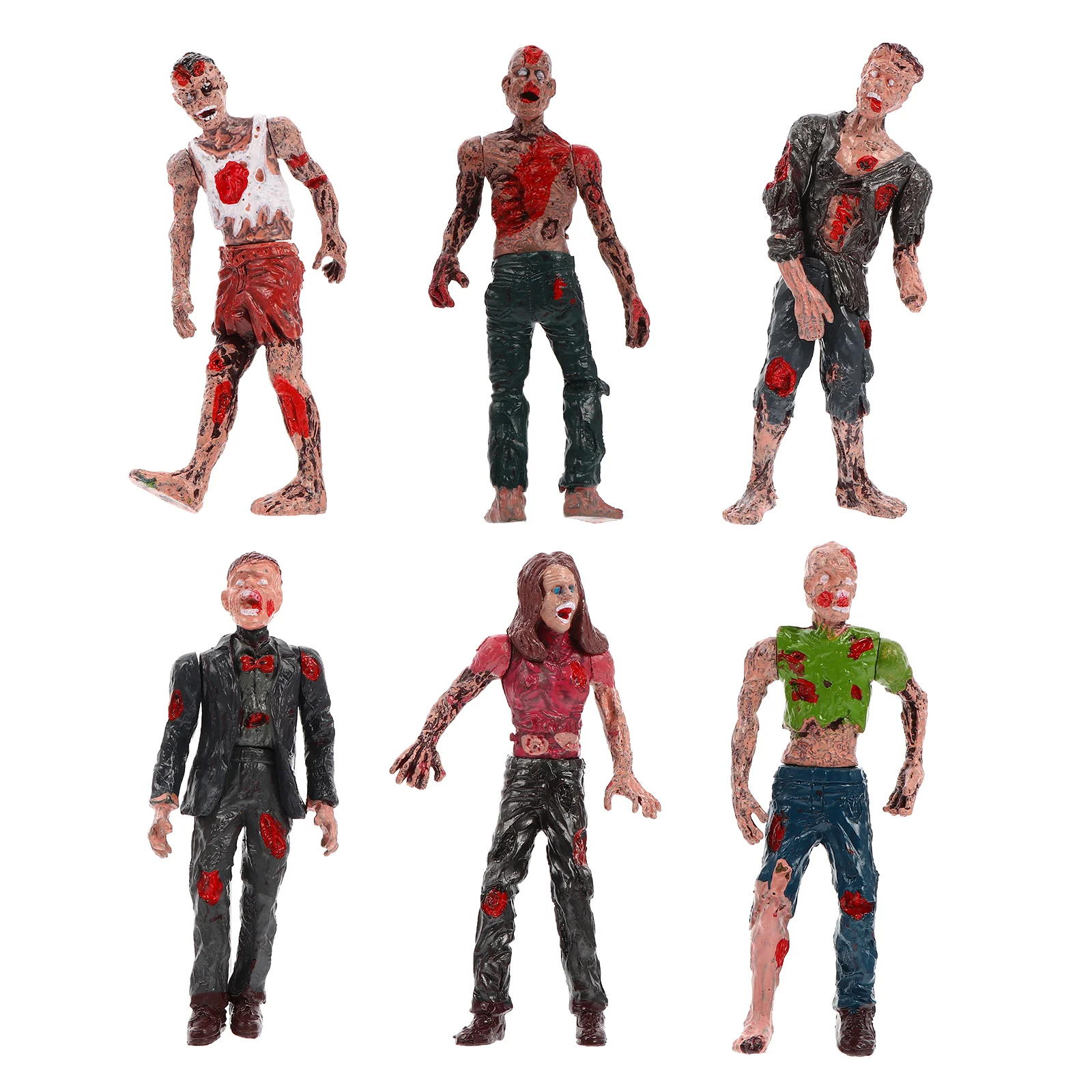 

6 Pcs Boys Toys Zombie Horriable Props Halloween Scary Movable Prank Model
